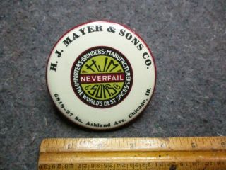 Vintage Advertising Pocket Mirror/neverfail - Spices/h.  J.  Mayer & Sons Co. ,  Chicago