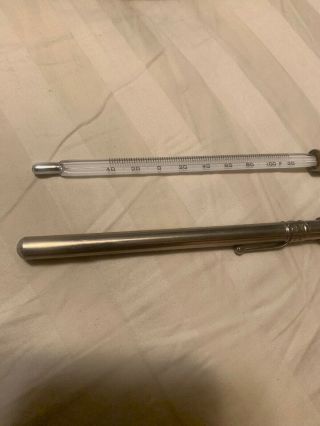 Vintage Taylor Instrument Co Thermometer With Case - Pocket Clip Rochester NY 2