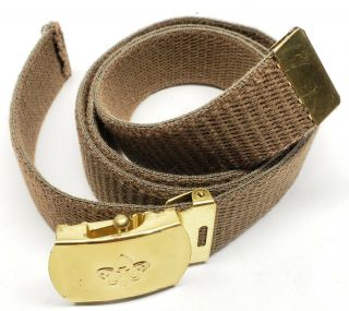 Official Bsa Boy Scout Uniform Belt Large 42 Inches And Brass Belt Buckle