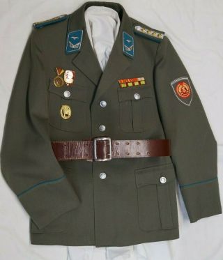 Cold War East German Officers Airforce Four Pocket Tunic Jacket Chest Awards