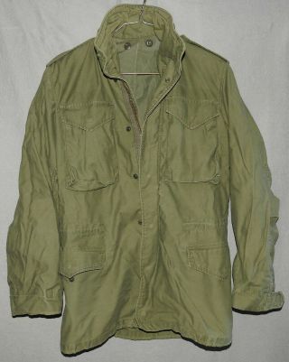U.  S.  Army Field Jacket Coat Cold Weather M - 65 Og - 107 Size Small Regular Ca.  1980