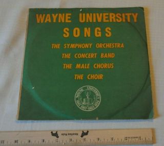 Vintage Wayne " State " University Detroit Michigan Songs Albums Vinyl