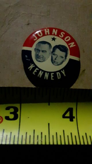 Vintage Lbj Johnson Bobby Kennedy Rfk Presidential Campaign Pinback Button (516)