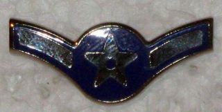 USAF US Air Force Airman Amn Rank Insignia Stripes Metal Pin Pair Current 3