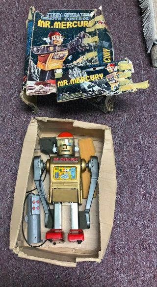 Vintage Mr.  Mercury Marx Toys Robot And Controller 12.  75 "