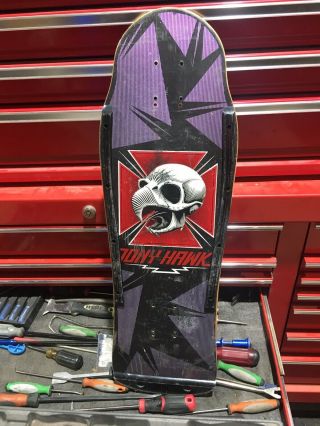 1980’s Powell Peralta Tony Hawk Purple Chicken Skull Skateboard,