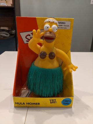 The Simpsons " Hula Homer " W/original Box - Mounts On Car Dash - Dated 2002