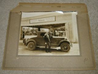1920s / 1930s Chrysler Fill Up Service Station Visible Gas Pumps Photo