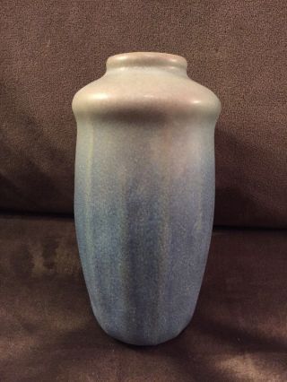 Vintage Early Van Briggle Arts & Crafts Pottery Vase Great Blue Glaze 2