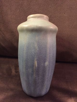 Vintage Early Van Briggle Arts & Crafts Pottery Vase Great Blue Glaze 3