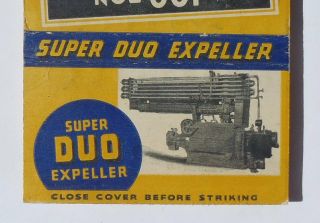 1940s Billboard Cotton Expeller Cleveland Oh Matchbook Ohio