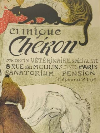 Vintage French Advertising Poster Steinlen 1905 Clinique Cheron Lithograph