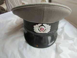 Rare Obsolete Ddr East German Army Officer Visor Hat/cap Size 59