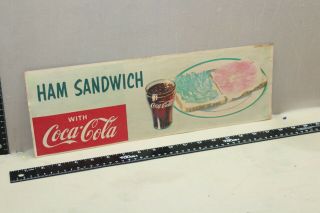 Rare 1957 Coca Cola Ham Sandwich Diner Display Sign Drive In Restaurant Gas