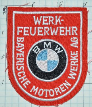 Germany,  Bmw Werkfeuerwehr Bayerische Motoren Fire Dept Patch