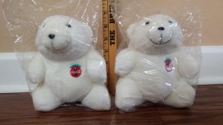 1993 Coca Cola Plush Polar Bears (2) - In Bags