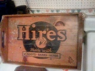 Vintage Hires R - J Real Juices Root Beer wooden serving trey 3