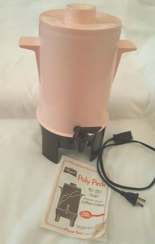 Vintage Regal Poly - Perk Pink Coffee Pot Percolator 20 Cup 7420p 6
