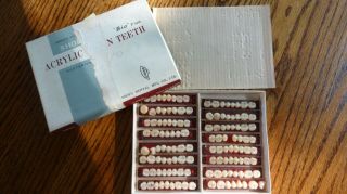 Vintage Set Of Teeth,  Shofu Acrylic Resin Teeth