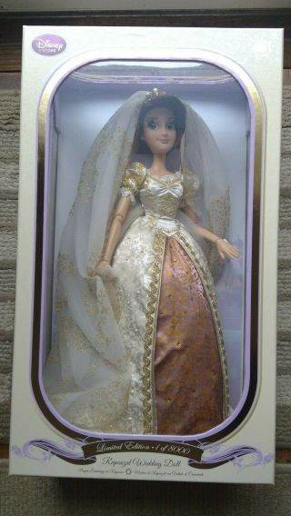 Disney Store Tangled Ever After Rapunzel 17 " Wedding Doll Limited Edition