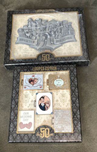 Disneyland Haunted Mansion 50th Anniversary Bride Wedding Album Pin Set & Jumbo