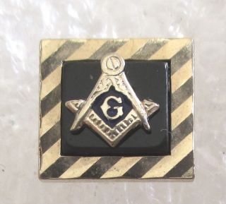 Vintage Mason Blue Lodge Emblem Tie Tack Swank - Masonic Tac Pin