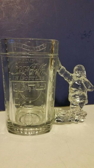 Four 1997 Collectible Coca Cola Santa Coke Machine Glass Mugs / Steins 3