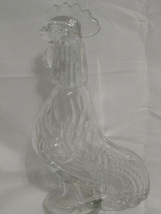 Cllear Glass Rooster Chicken Bottle