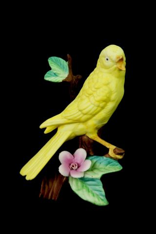 Vintage Ceramic Yellow Finch Or Canary Bird Figurine 5 "
