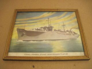 Old U.  S.  N.  S.  General Stuart Heintzelman T - Ap159 Military Ship Boat Navy Picture