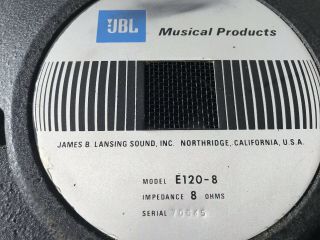 JBL E120 - 8 Vintage 12 Inch Speaker 2