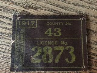1917 Pa Cloth Hunting License Bedford County 43.  Others Available Also