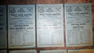 10 Vintage West Ham programmes late 1940`s - 6 Div II & 2 FA Cup & 2 Football C 3