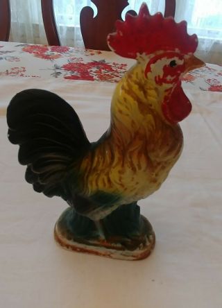 Vintage Farm Country Rooster Ceramic Figurine 9 "