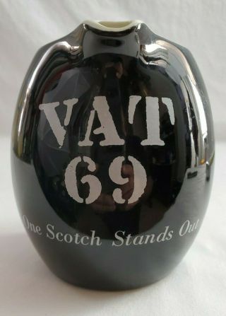 Vintage Vat 69 Scotch Whiskey " One Scotch Stands Out " Ceramic Pitcher Bar Ware
