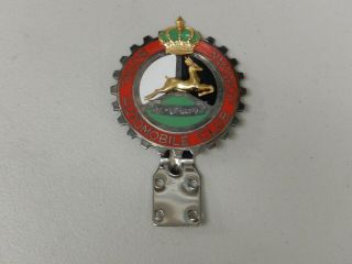 Vintage Racj Royal Automobile Club Of Jordan Car Badge Auto Emblem
