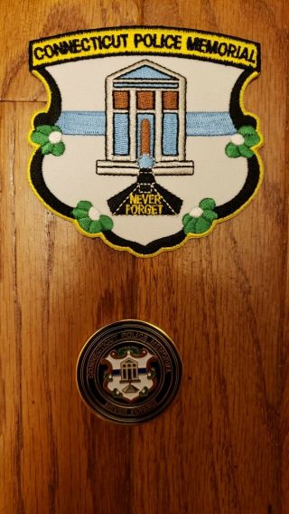 Connecticut Police Memorial Patch And Coin Set
