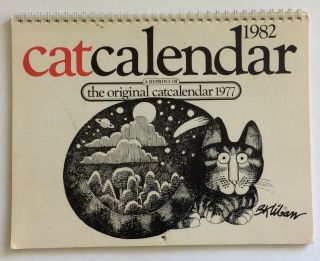 Vintage 1982 Kliban Cat Calendar 12 Frameable Prints