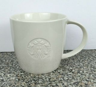 Starbucks White V Venti 20 Oz Coffee Mug Embossed Siren 2010 Mermaid Logo