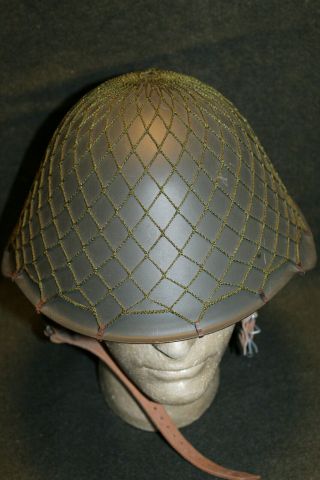 Cold War East German Army Combat Helmet W/full Liner,  Net & Chinstrap