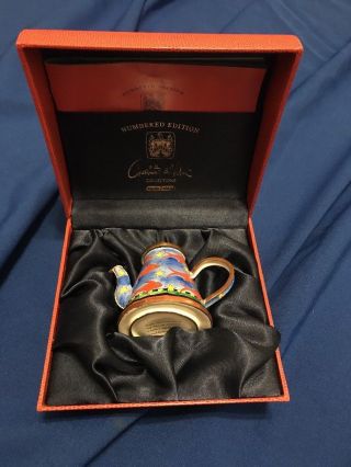 Charlotte Di Vita Handpainted Enameled Copper Teapot Starry Deep Cml22
