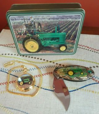 JOHN DEERE POCKET WATCH & KNIFE IN COLLECTIBLE TIN 3