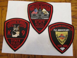 Rhode Island State Police Patch Old Cheese Cloth W/ K - 9 & 75 Years