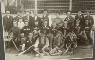 1900 ' s Portal North Dakota Baseball Team in Uniform Photo w/ Pile of Money 2