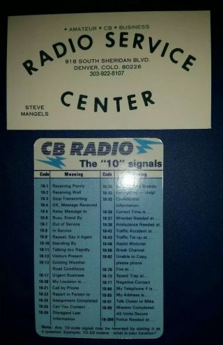 Vintage Business Card And Calendar Handout Cb Radio Service Center Denver 1980s