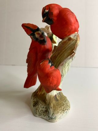 Enesco Cardinal Ceramic Figurine Family 3 Birds Baby Vintage 5.  5 