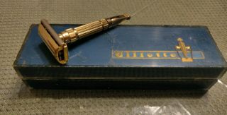 Vintage Gillette 1958 Gold Adjustable D1 Razor Toggle 1 - 9 With Case