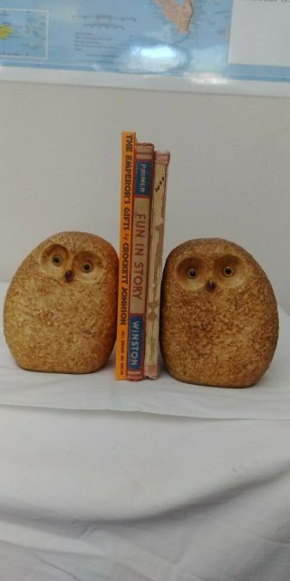 Vintage Mid Century Hand Made Owl Bookends from Japan 2