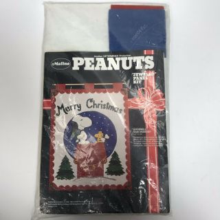 Vintage Malina Peanuts Jeweled Panel Kit Snoopy 1965 Christmas