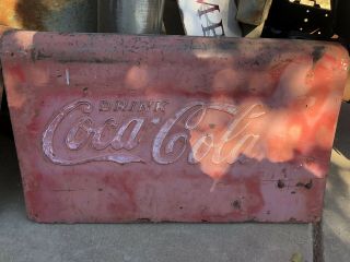 Antique Vintage Drink Coca Cola Sign Metal